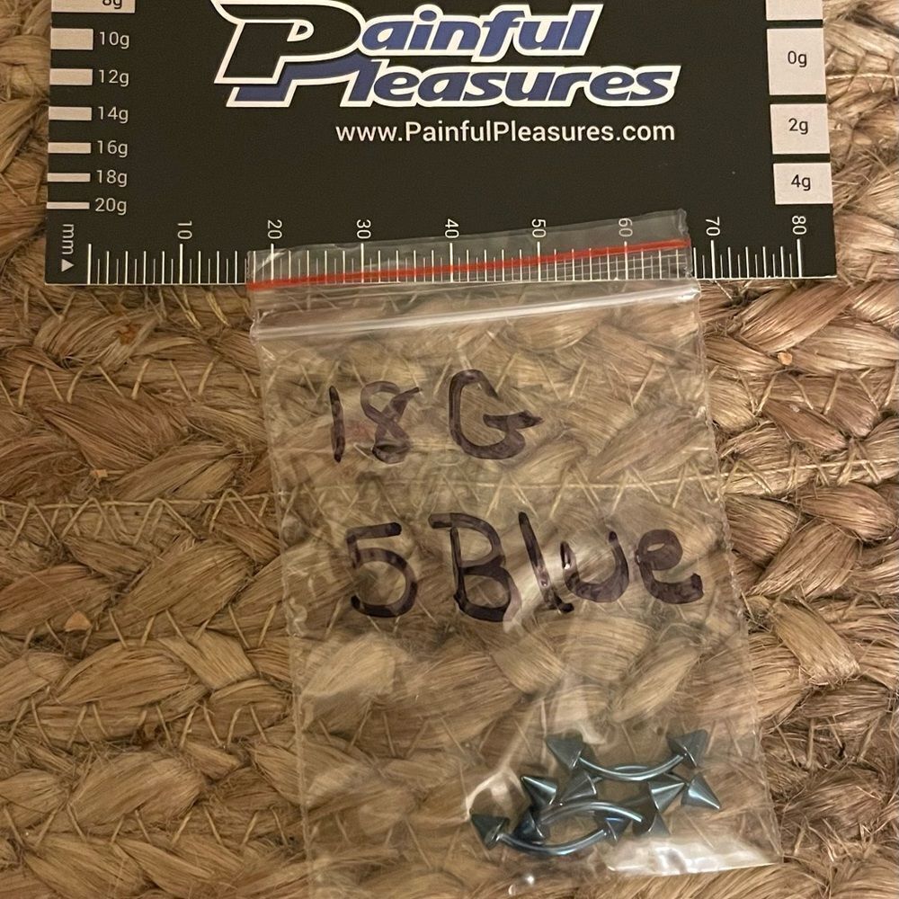 5 brand new blue stainless steel arrow bars for eyebrow